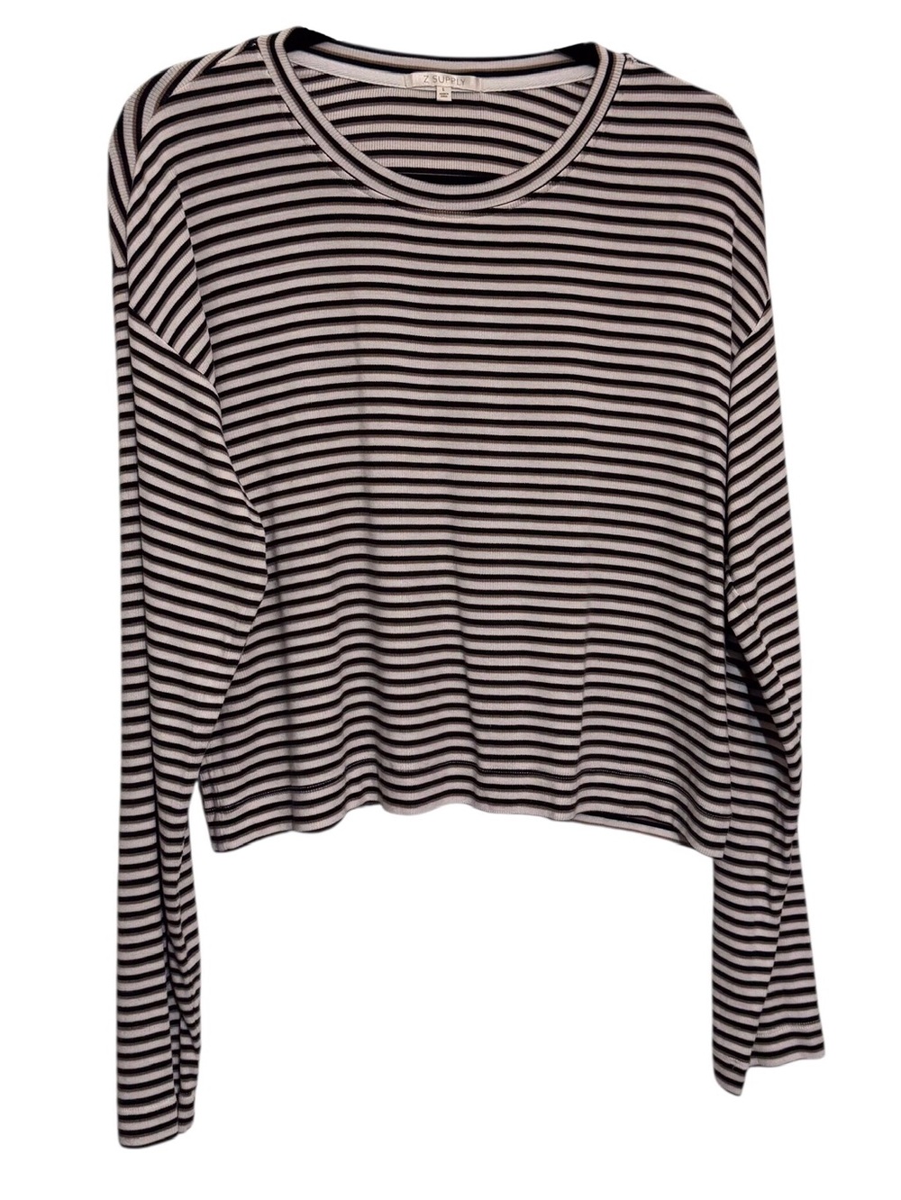 Z Supply Size Large Multicolor Striped Long Sleeve Blouse Ribbed Top Stretchy